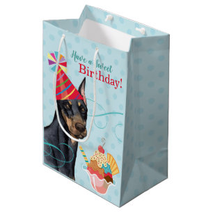 Sweet Anniversaire Doberman sac cadeau moyen