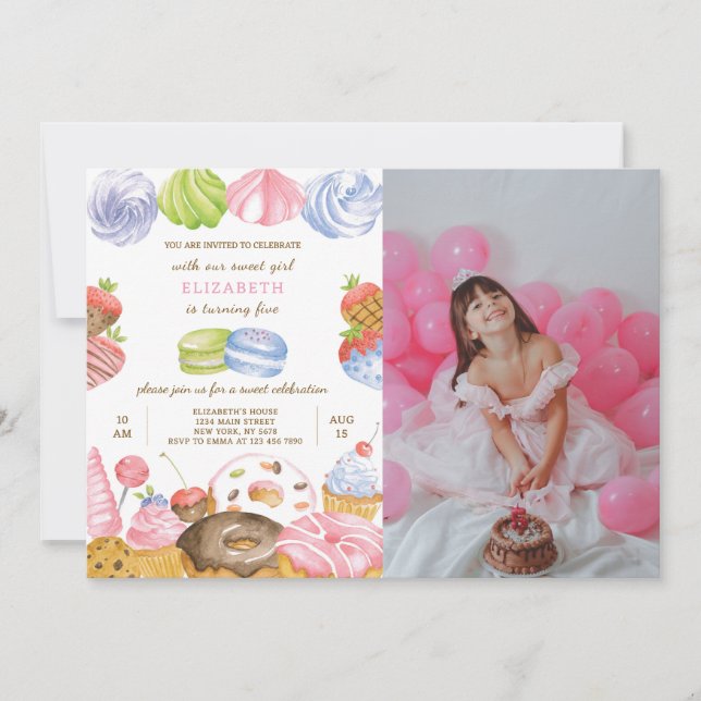Sweet Anniversaire Invitation Avec Photo (Devant)