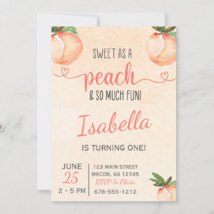 Sweet as a Peach Anniversaire Fête Invitation