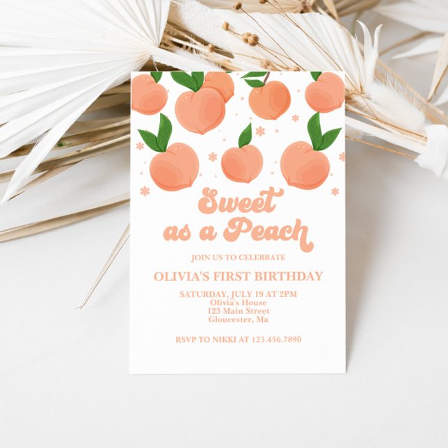 Sweet as a Peach Anniversaire Invitation (Créateur téléchargé)