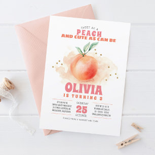 Sweet as a Peach Anniversaire Invitations
