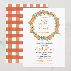 Sweet as a Peach Baby shower Invitation