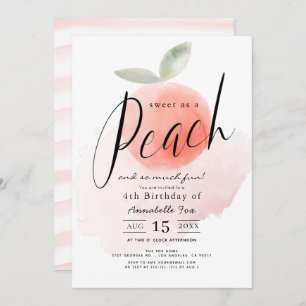 Sweet as a Peach Watercolor Invitation d'anniversa