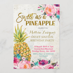 Sweet as ananas Birthday Invitation