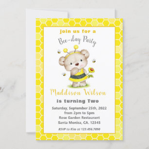 Sweet as Can Bee Anniversaire Invitation