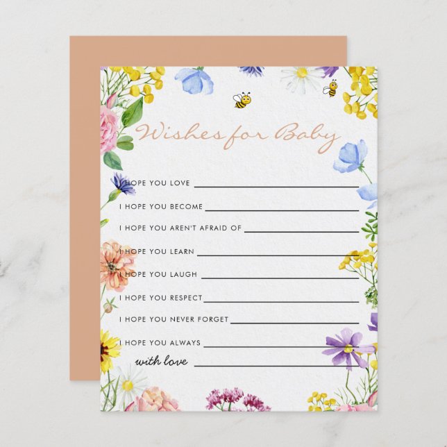 Sweet As Can Bee Baby shower Game (Devant / Derrière)