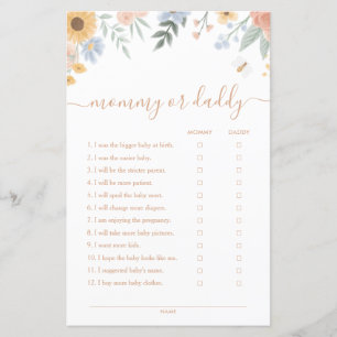 Sweet as Can Bee Mommy ou Daddy Baby shower Game