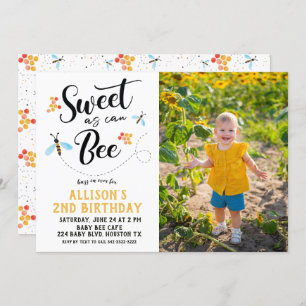 Sweet as can Bee Photo Anniversaire Invitation