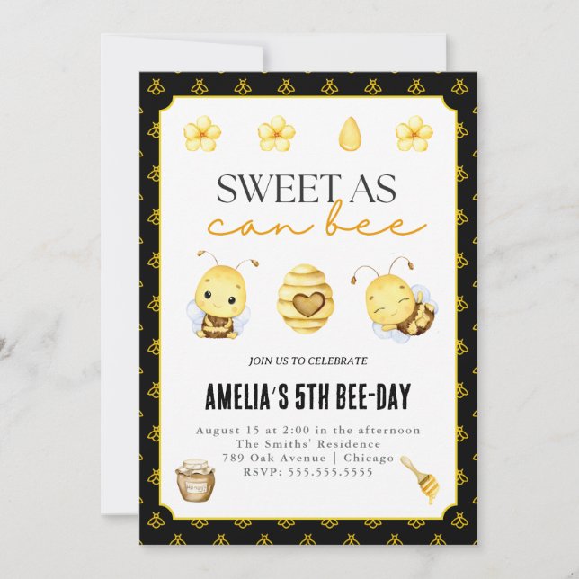 Sweet As Can Beth Birthday Invitation N'Importe Qu (Devant)