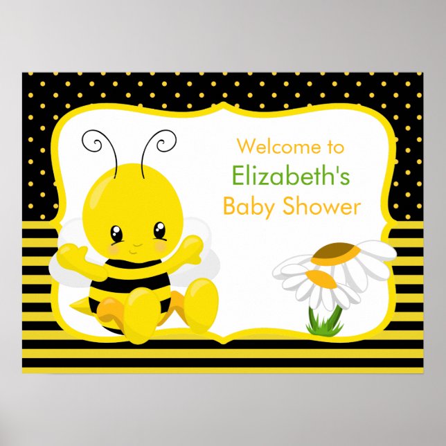 Sweet Baby Bee Baby Shower Poster (Devant)