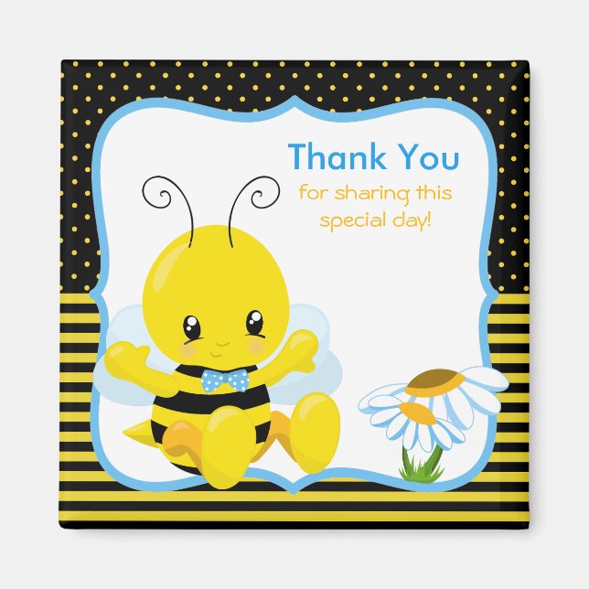 Sweet Baby Bee Boy Magnet Merci (Devant)