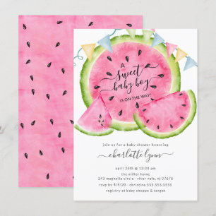 Sweet Baby Boy Watermelon Baby shower Invitation