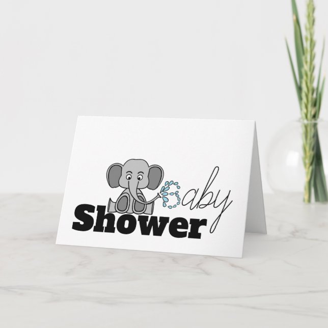 Sweet Baby Elephant, Baby shower Invitation (Devant)