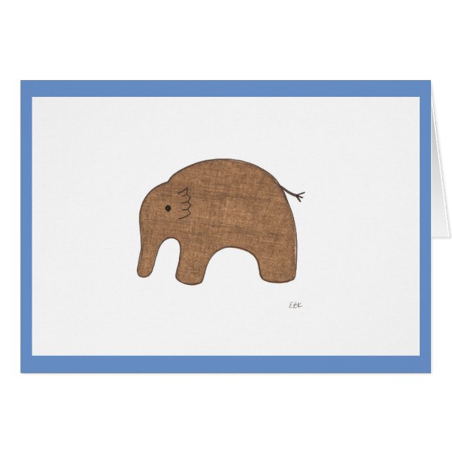 Sweet Baby Elephant Blank Notecard (Devant horizontal)