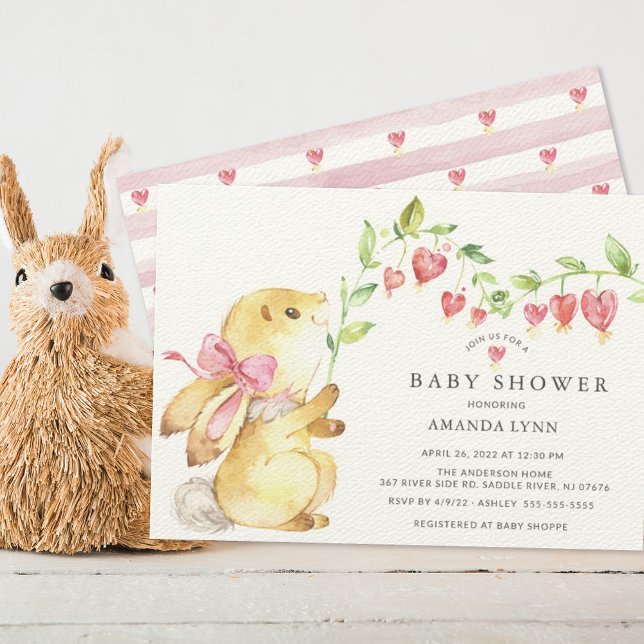 Sweet Baby Girl Bunny Baby shower Invitation (Créateur téléchargé)