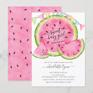 Sweet Baby Girl Watermelon Baby shower Invitation