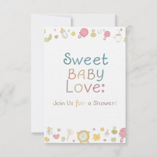 Sweet Baby Love : Carte d'invitation en lin pour B