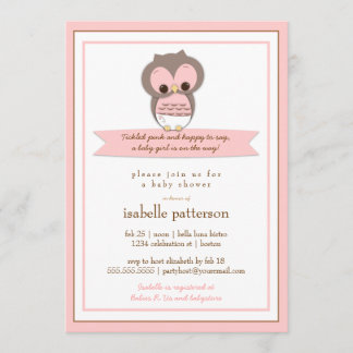 Sweet Baby Owl C'est une invitation à un Baby show