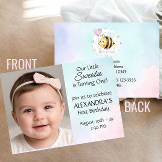 Sweet Bee First Birthday Personalized Invite
