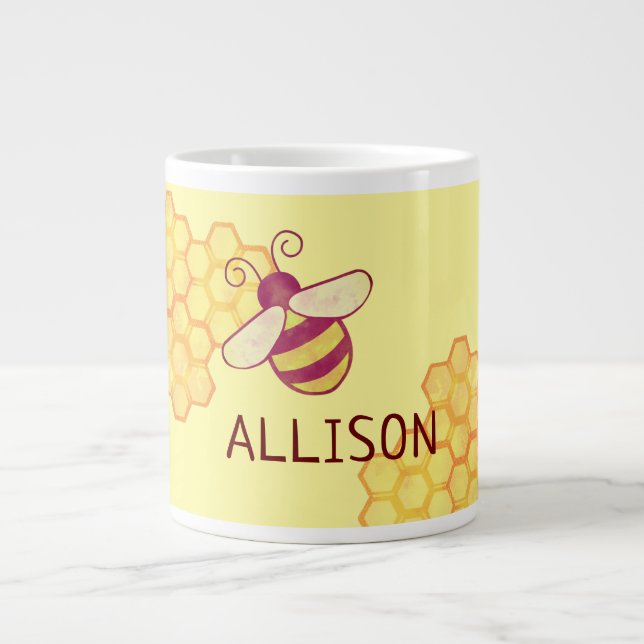 Sweet Bee Nom personnalisé Spécialité Mug (Devant)