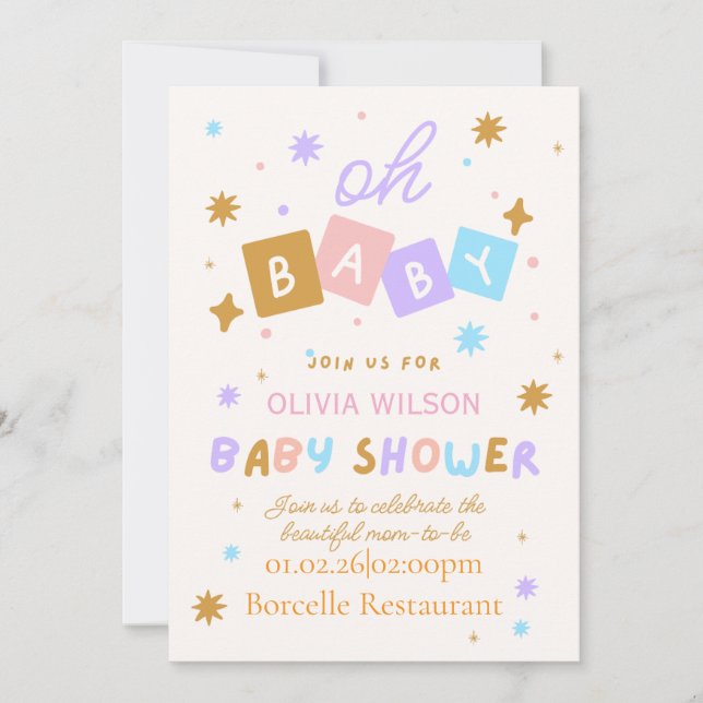 Sweet Beginnings Baby Shower Collection Invitation (Devant)