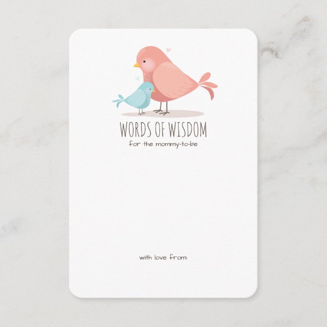 Sweet Birdie Baby Boy Nouveau conseil maman Insert (Devant)