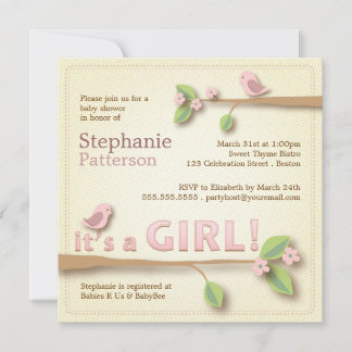 Sweet Birdie C'est une invitation à un Baby shower