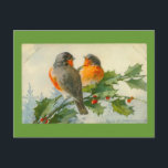 Sweet Birds Carte Postale Vintage Imprimer Carte I<br><div class="desc">Petits oiseaux adorables avec sainte d'une carte postale victorienne. Design amusant sur les cadeaux et les cartes. Des timbres-poste correspondants sont également disponibles. Si vous avez besoin d'aide pour personnaliser,  contactez Greer à greerdesign@aol.com</div>