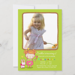 Sweet Birthday Girl Photo Invitation