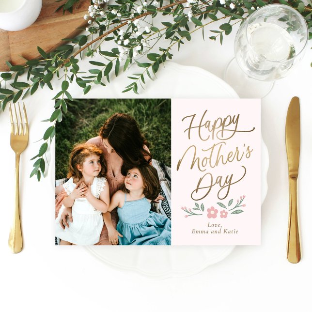 Sweet Blooms Joyeux Carte photo de la Fête des mèr (Créateur téléchargé)