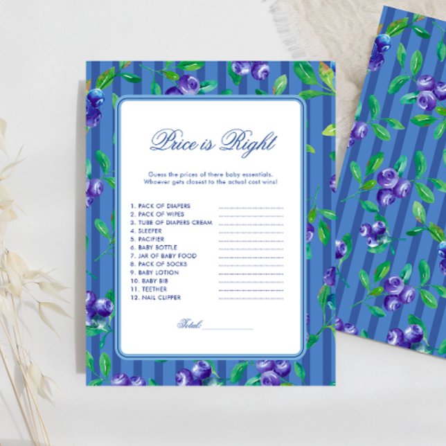 Sweet Blueberries Prix est le bon jeu Baby shower (Créateur téléchargé)