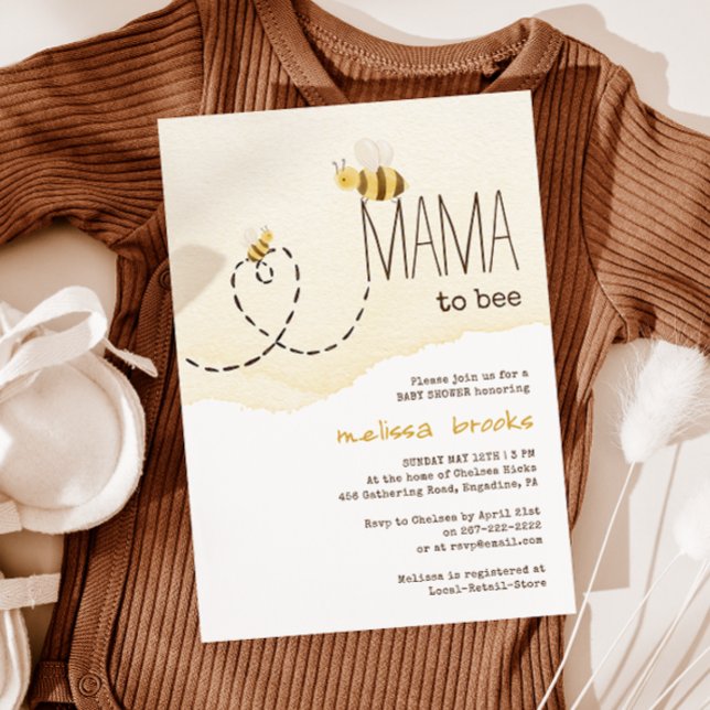 Sweet Bumblebee Mama à être Baby shower Invitation (Créateur téléchargé)