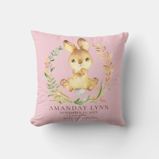 Sweet Bunny Baby Coussin statistiques de naissance (Recto)