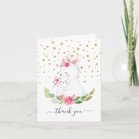 Sweet Bunny Girls Baby shower Merci Note