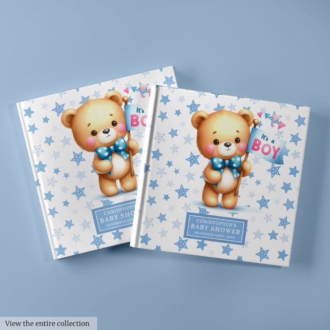 Sweet C’est un garçon en peluche livre d’or pour b (Gentle It’s a boy teddy bear baby shower memory book)
