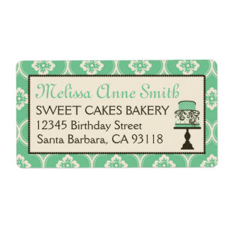Sweet Cake Business Expédition Étiquette Turquoise