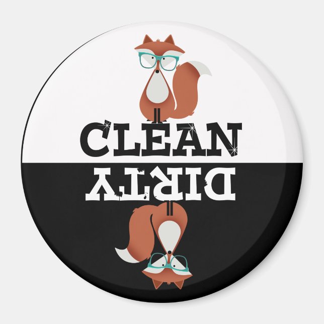 Sweet Cartoon Red Fox lave-vaisselle Magnet (Devant)