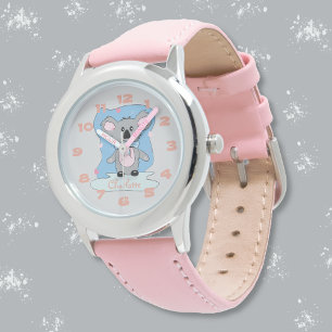 Sweet Cartoon rose Koala montre enfant