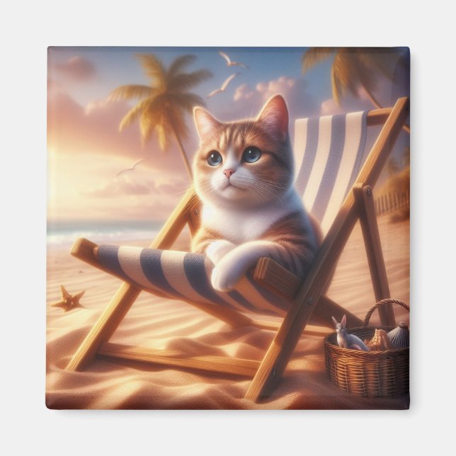 Sweet cat magnet cadeau, cadeau amoureux des chats (Devant)