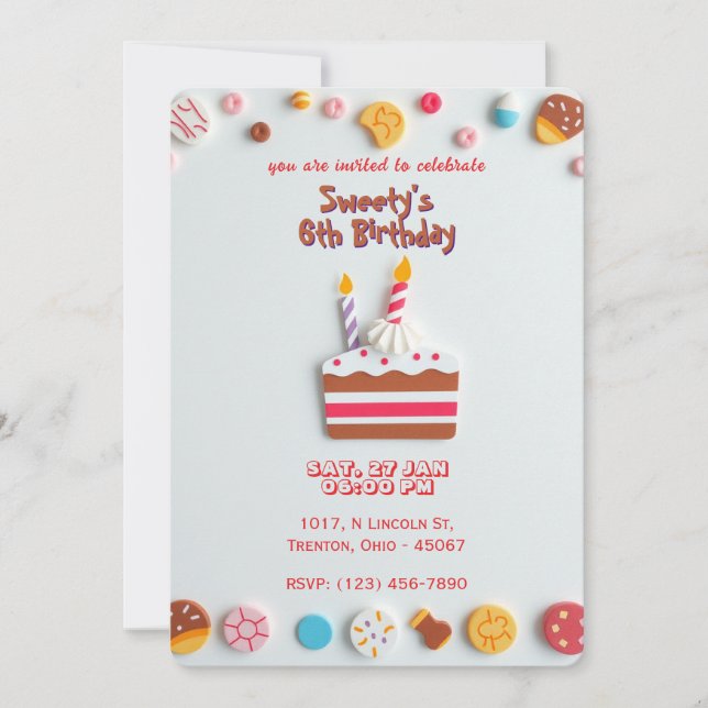 Sweet Celebration Anniversaire Invitation (Devant)