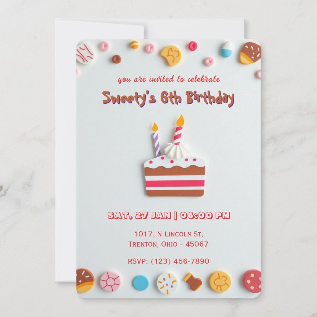 Sweet Celebration Anniversaire Invitation (Devant)
