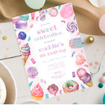 Sweet Celebration Candy Anniversaire Invitation<br><div class="desc">Célébrez votre journée spéciale avec notre invitation à célébrer la douceur. Cette aquarelle est ornée d'une bordure de bonbons et de bonbons. Personnalisez le texte pour le rendre unique et donner le ton à la fête la plus douce jamais!</div>