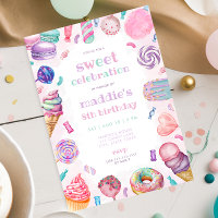 Sweet Celebration Candy Anniversaire Invitation