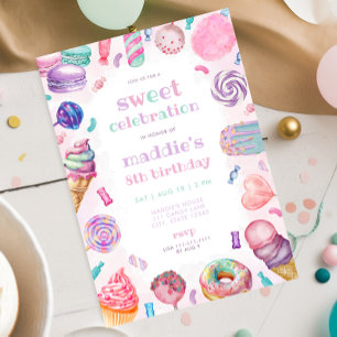Sweet Celebration Candy Anniversaire Invitation