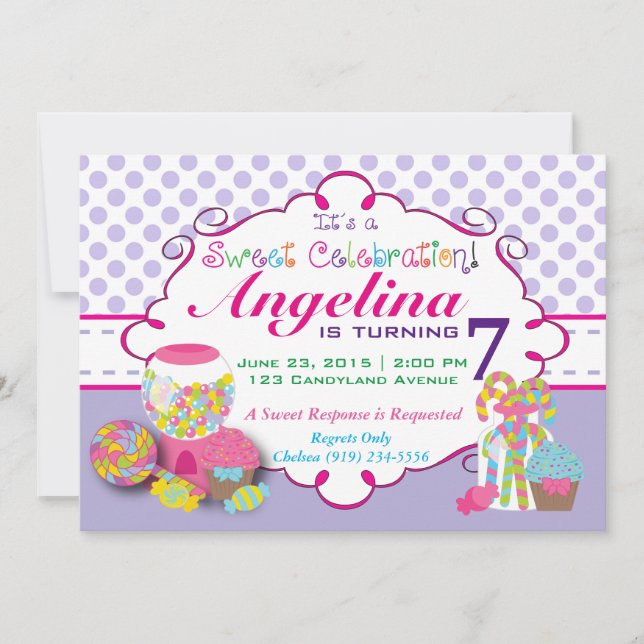 Sweet Celebration Candy Invitation (Devant)