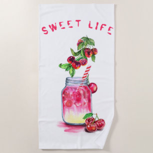 Sweet Cherry Jus Cool Boire Serviette de plage