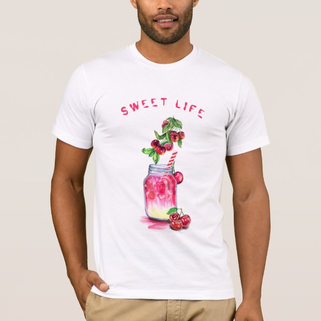 Sweet Cherry T-Shirt Cool Boisson - Texte personna (Devant)