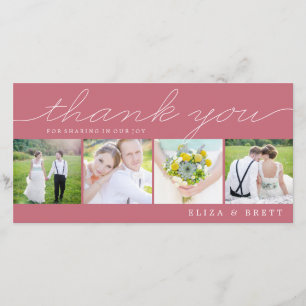 Sweet Collage Mariage Merci Cartes - Rose