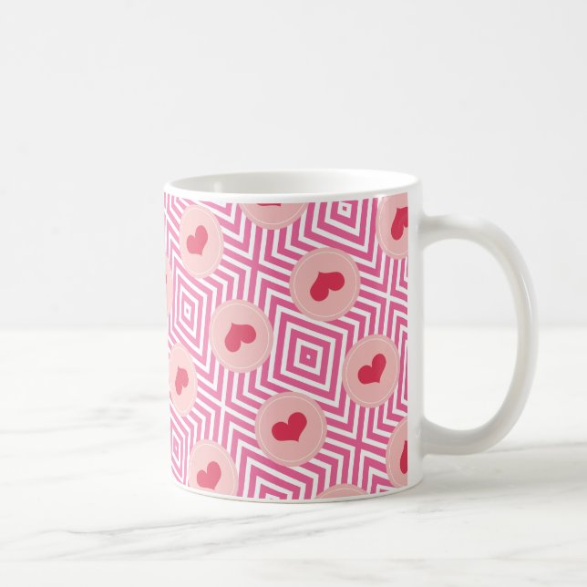 Sweet Cute Love Pink Stripes Valentine's Day Mug (Droite)
