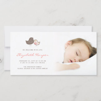 Sweet Damask Chicks Baby Girl Faire-part de naissa